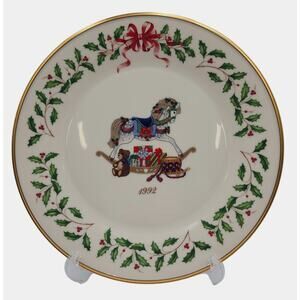 Vintage Lenox 1992 Annual Holiday Christmas Plate Rocking Horse